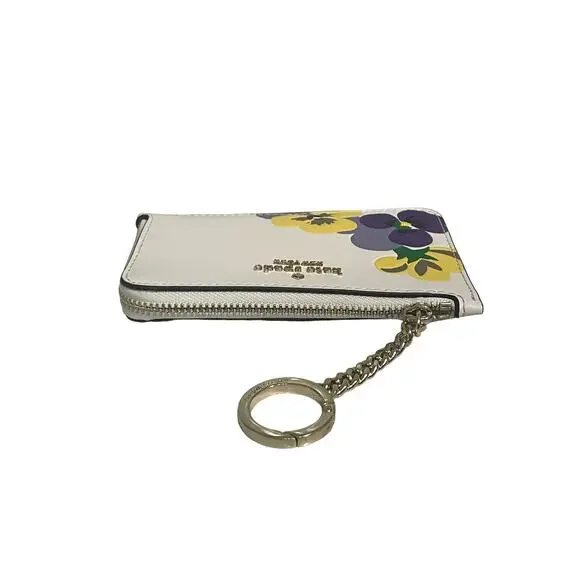Kate Spade Darcy Wild Petal Medium L-Zip Card Holder Key Ring Floral - Picture 2 of 5